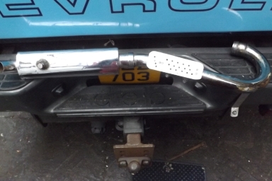 Royal Enfield Bullet trials high level exhaust pipe and silencer