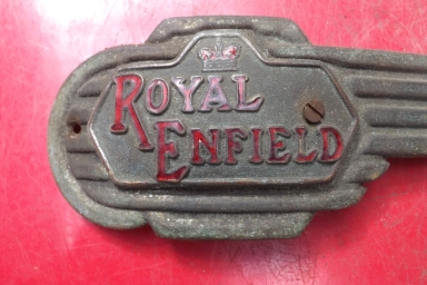 Royal Enfield tin plate badges early fifties