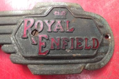 Royal Enfield tin plate badges early fifties