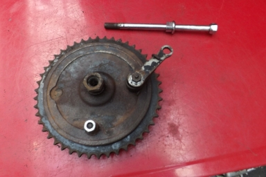Triumph QD sprocket brake plate shoes and spindle
