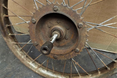 James Francis Barnett rear wheel early type with spindle